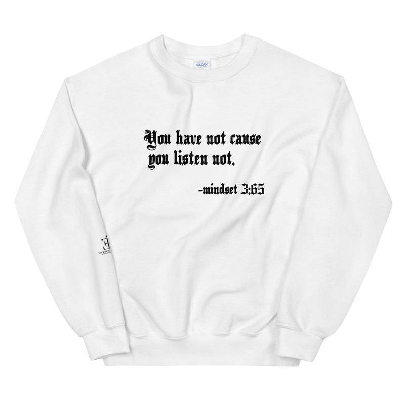 Eye Inspire Life Style Unisex Listen White Sweatshirt