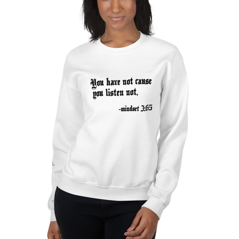 Eye Inspire Life Style Unisex Listen White Sweatshirt